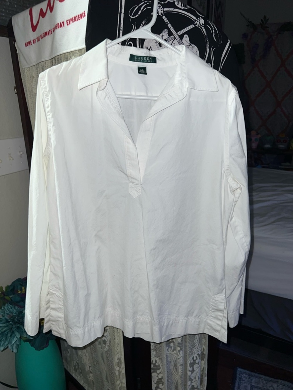 Lauren Ralph Lauren Women’s White Popover Dress Shirt